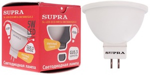 Лампа светодиодная Supra SL-LED-ECO-MR16-5W/3000/GU5.3