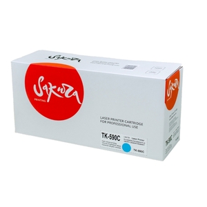 Картридж SAKURA TK590C для Kyocera Mita FS-C2026/C2126MFP, синий, 5000 к.