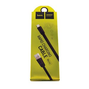 USB кабель HOCO "Premium" X9 (100см) USB-micro USB плоский черный